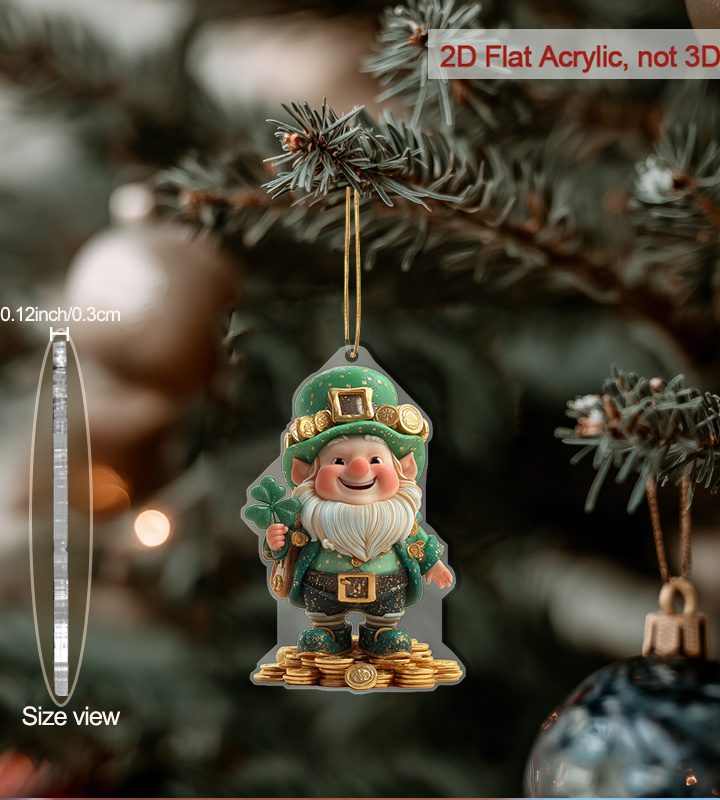 2D Irish Leprechaun Acrylic Ornament