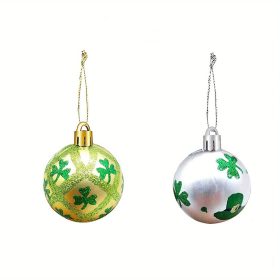 12pcs Irish Shamrock Christmas Tree Ornaments