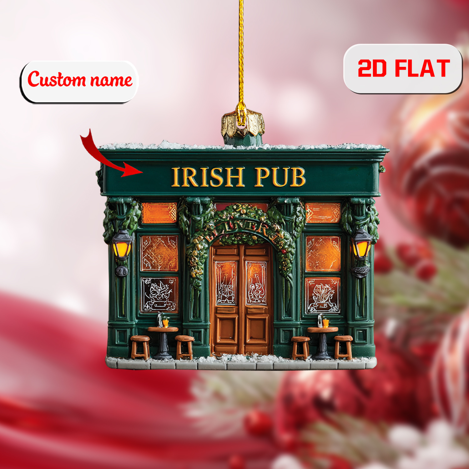 Irish Pub Christmas Ornament Irish Pub Christmas Ornament