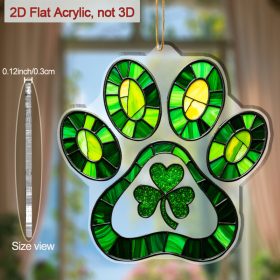 2D Shamrock Paw Print Hanging Ornament 2D Shamrock Paw Print Hanging Ornament