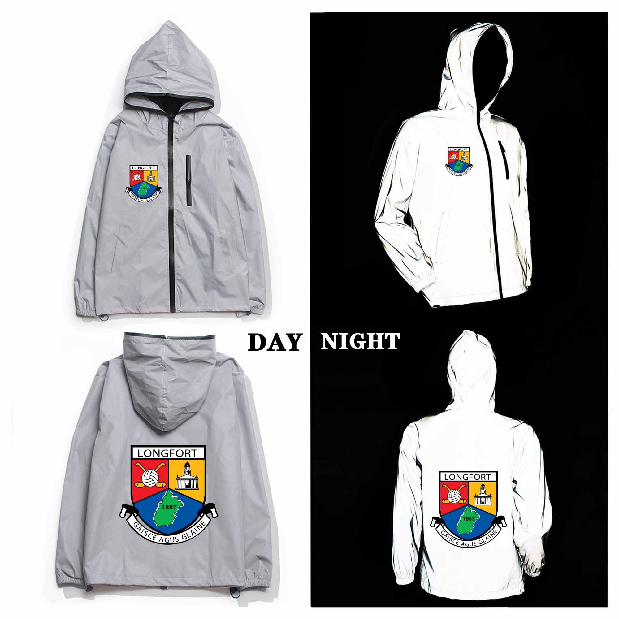 Longford GAA Crest Reflective Jacket Longford GAA Crest Reflective Jacket