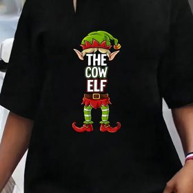 Funny Cow Elf Christmas T-Shirt