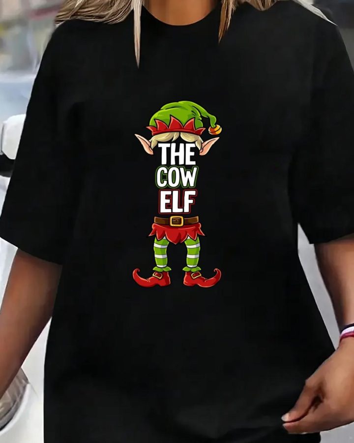 Funny Cow Elf Christmas T-Shirt
