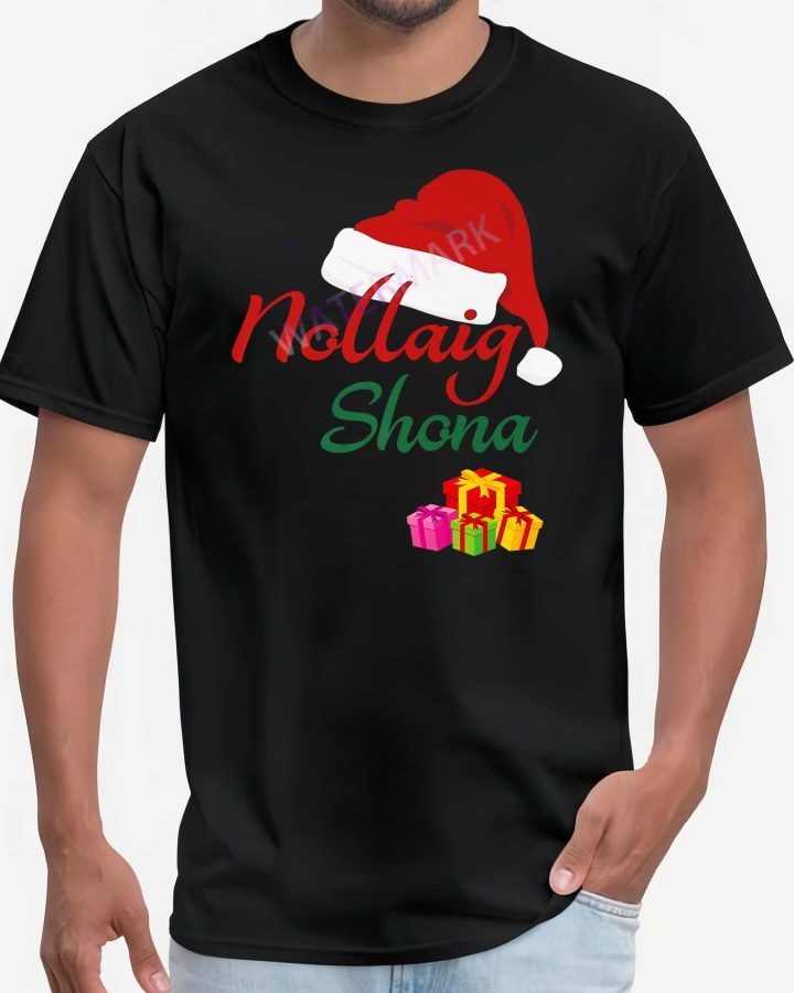 Nollaig Shona Deer Graphic Christmas T-Shirt