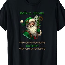 Irish Santa & Celtic Cross Christmas T-Shirt