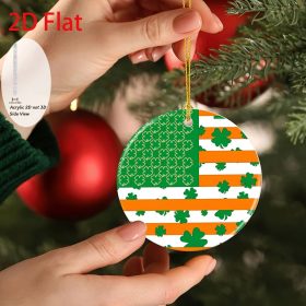 2D Irish Flag Shamrock Christmas Tree Ornament