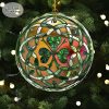 Round Celtic Shamrock Crystal Christmas Ornament