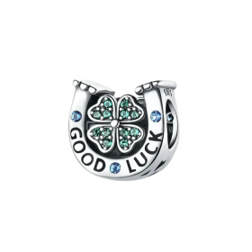 Charms Four Leaf Clover Green Bead