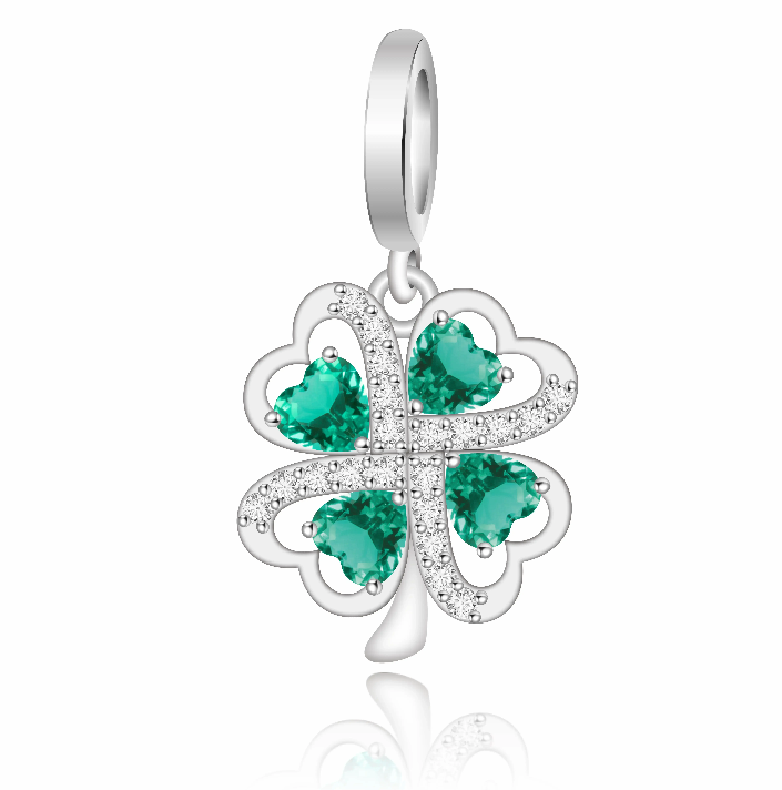 FC Jewelry 925 Silver Irish Shamrock Clover Charm Bead Fit Original Bracelet FC Jewelry 925 Silver Irish Shamrock Clover Charm Bead Fit Original Bracelet