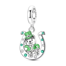Shamrock Leprechaun Charms Bead Pendant