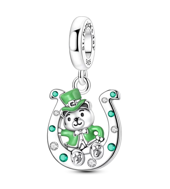 Shamrock Leprechaun Charms Bead Pendant