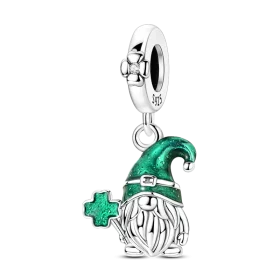St. Patrick’s Day Shamrock Leprechaun Charm Bead Pendant