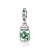 Lucky 925 Sterling Silver Four Leaf Clover Horseshoe Charm Bead