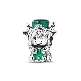 St. Patrick's Day Shamrock Leprechaun Charms Bead Pendant