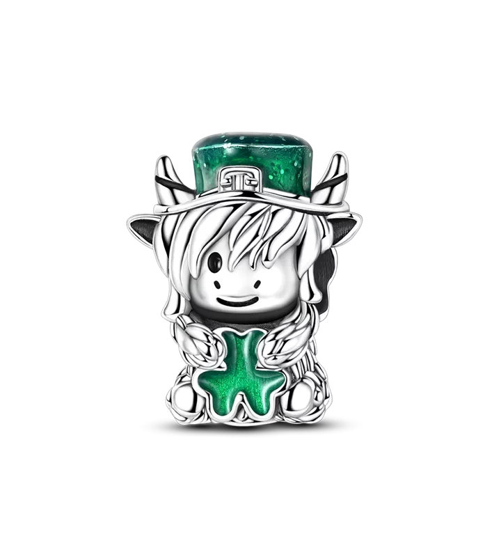St. Patrick's Day Shamrock Leprechaun Charms Bead Pendant