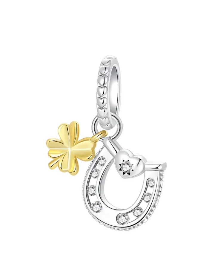 Silver Charms Four Leaf Clover Horseshoe Bead Earring
