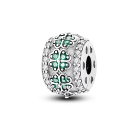 Lucky Silver Clover Charm Bead