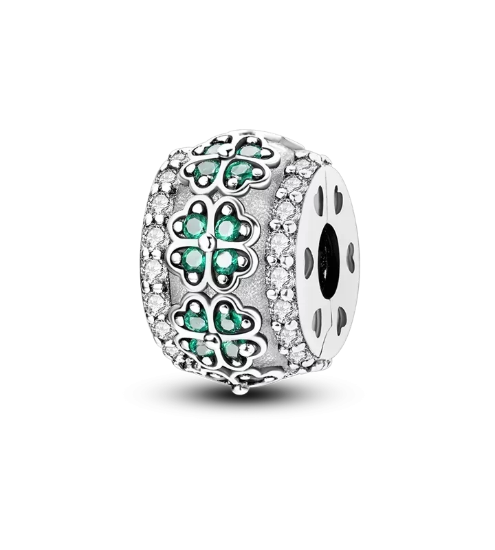 Lucky Silver Clover Charm Bead