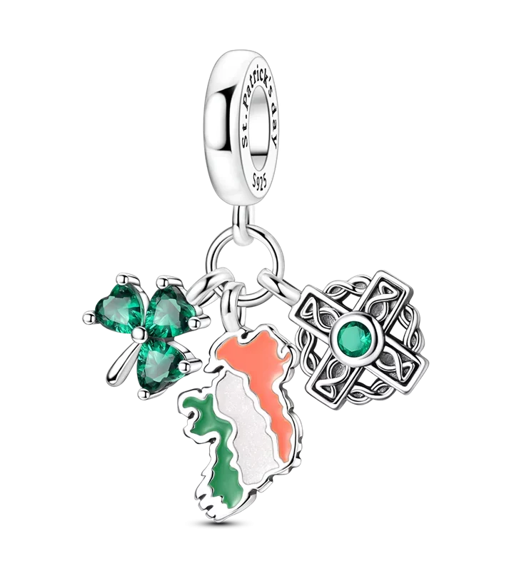 St. Patrick's Day Shamrock Leprechaun Charms Bead