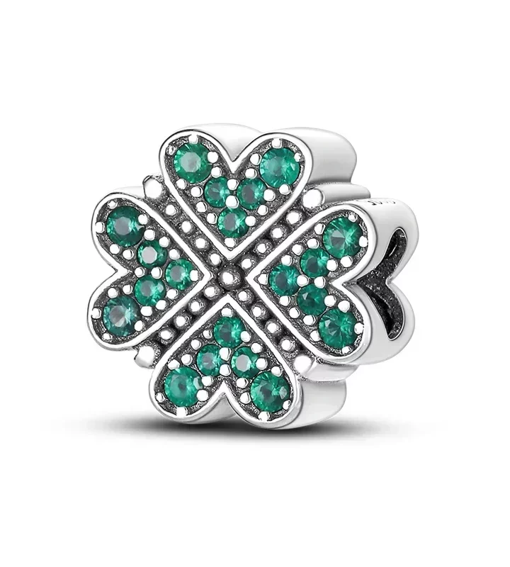 Lucky 925 Silver Clover Horseshoe Charm Bead