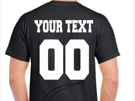 Custom Name & Number Printing Custom Name & Number Printing