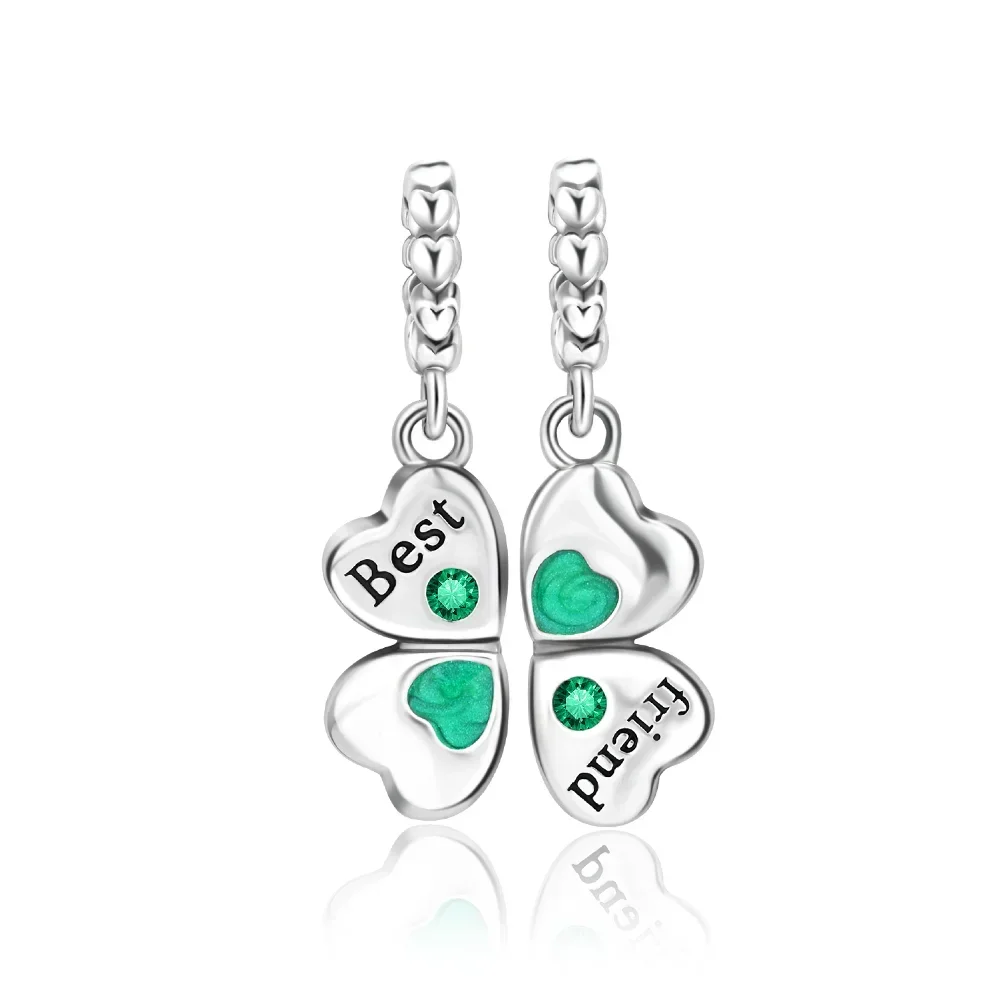 925 Silver Lucky Four Leaf Clover Horseshoe Charm Bead 925 Silver Lucky Four Leaf Clover Horseshoe Charm Bead