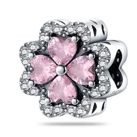 Lucky 925 Sterling Silver Four Leaf Clover Charm Bead