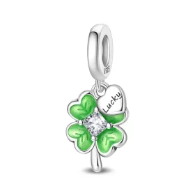 Original Sterling Silver Four Leaf Clover Charm Pendant Bead
