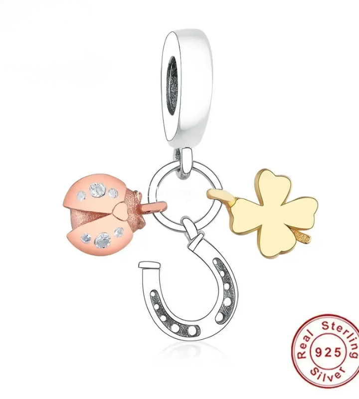 FC Jewelry Fit Original Charm Bracelet 925 Silver Irish Shamrock Clover Faith Bead