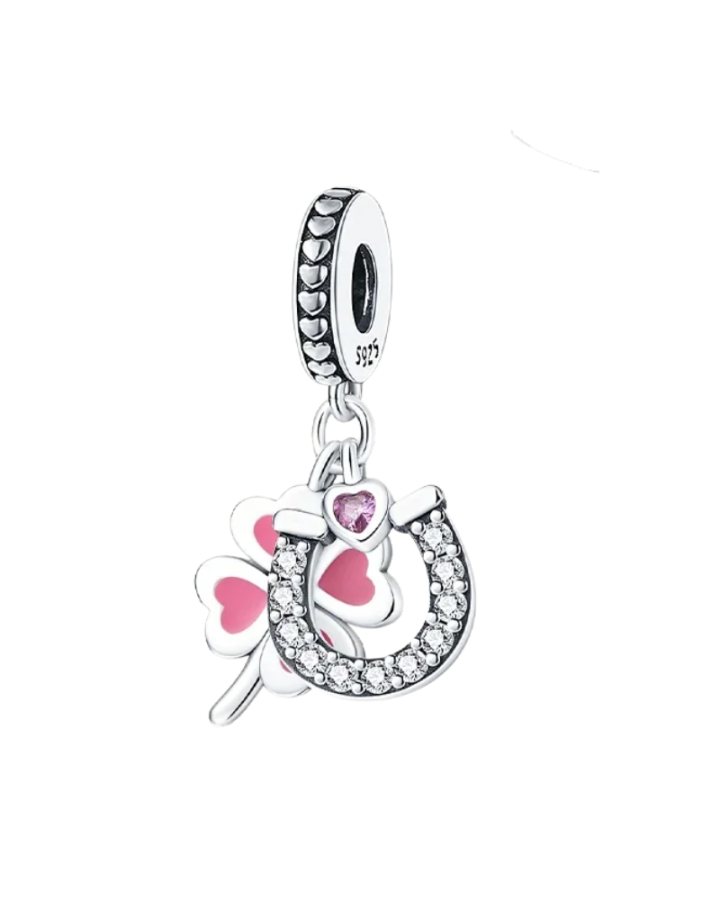 925 Sterling Silver Clover Lucky Charm Bead