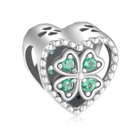 Silver Irish Shamrock Clover Faith Bead Charm