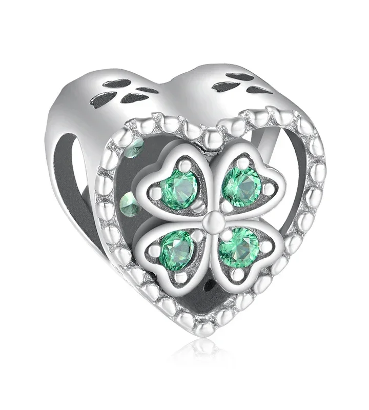Silver Irish Shamrock Clover Faith Bead Charm