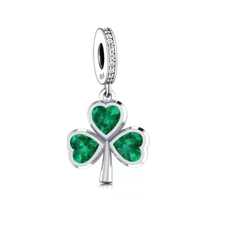 FC Jewelry Fit Original 925 Silver Irish Shamrock Clover Faith Bead FC Jewelry Fit Original 925 Silver Irish Shamrock Clover Faith Bead