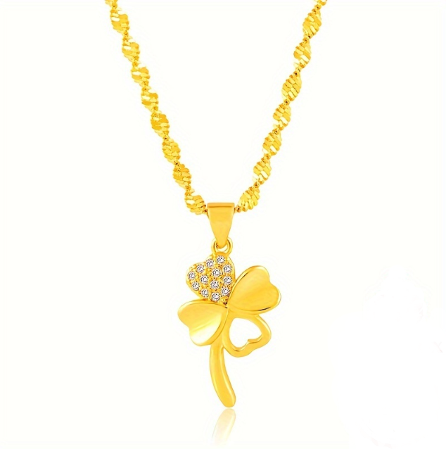 24K Gold Plated Lucky Clover Necklace 24K Gold Plated Lucky Clover Necklace
