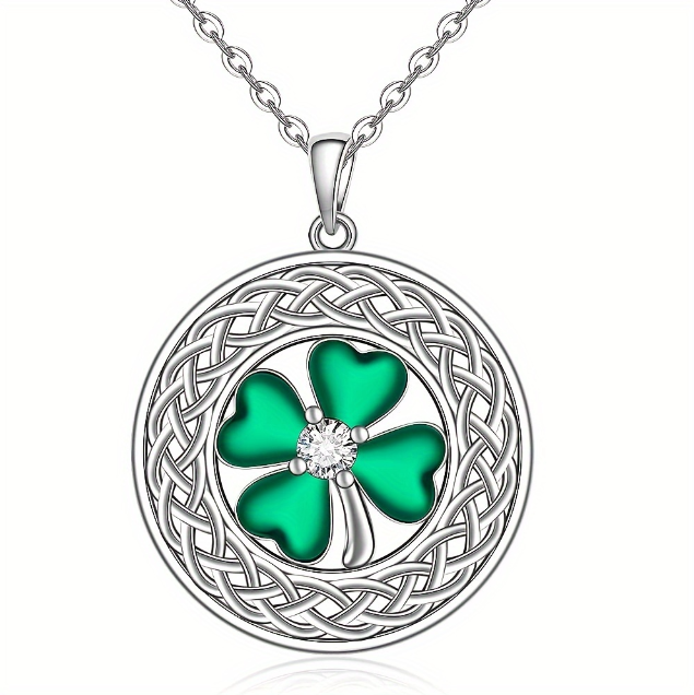 925 Sterling Silver Celtic Knot Shamrock Necklace 925 Sterling Silver Celtic Knot Shamrock Necklace