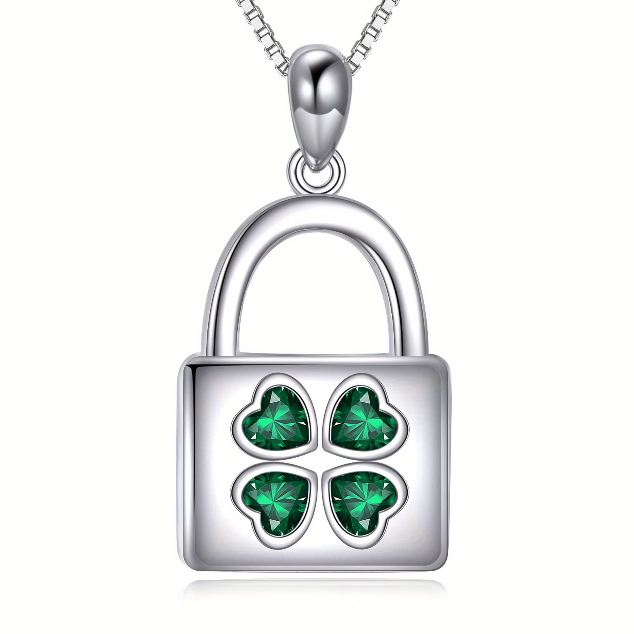 925 Sterling Silver Clover Lock Necklace 925 Sterling Silver Clover Lock Necklace
