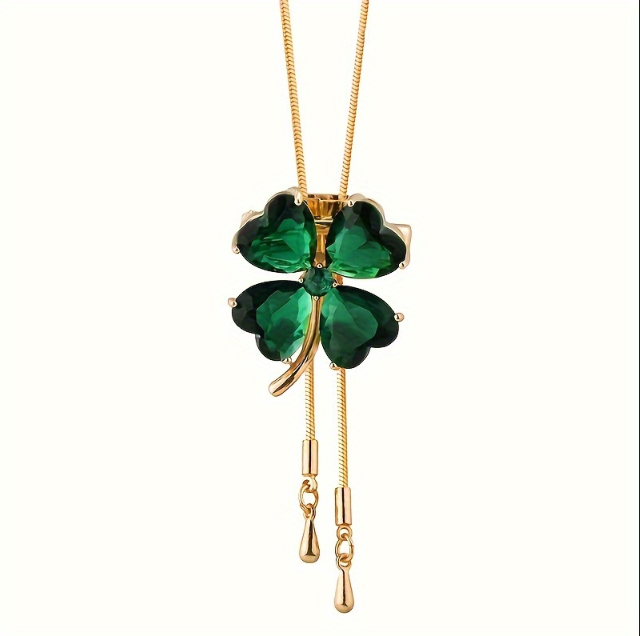 Adjustable Four-Leaf Clover Pendant Necklace Adjustable Four-Leaf Clover Pendant Necklace