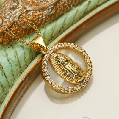 Elegant Virgin Mary Pendant Necklace