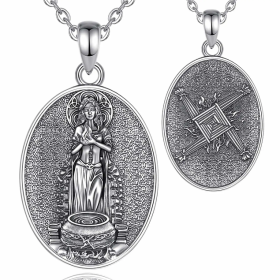 Eudora 925 Silver Brigid Goddess Celtic Cross Necklace