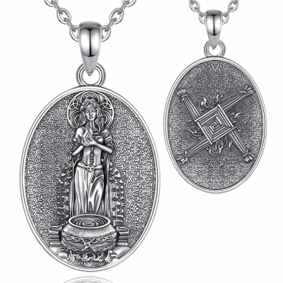 Eudora 925 Silver Brigid Goddess Celtic Cross Necklace