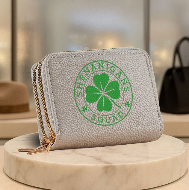 Irish Four-Leaf Clover Zip Wallet Irish Four-Leaf Clover Zip Wallet