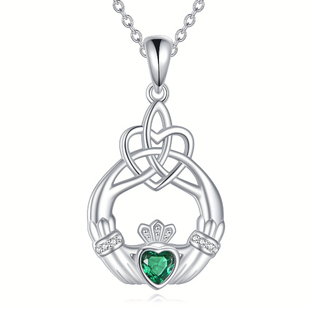 S925 Sterling Silver Claddagh Celtic Knot Necklace S925 Sterling Silver Claddagh Celtic Knot Necklace