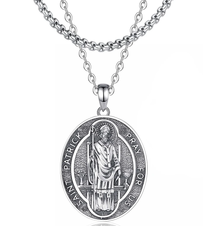 Saint Patrick 925 Sterling Silver Necklace