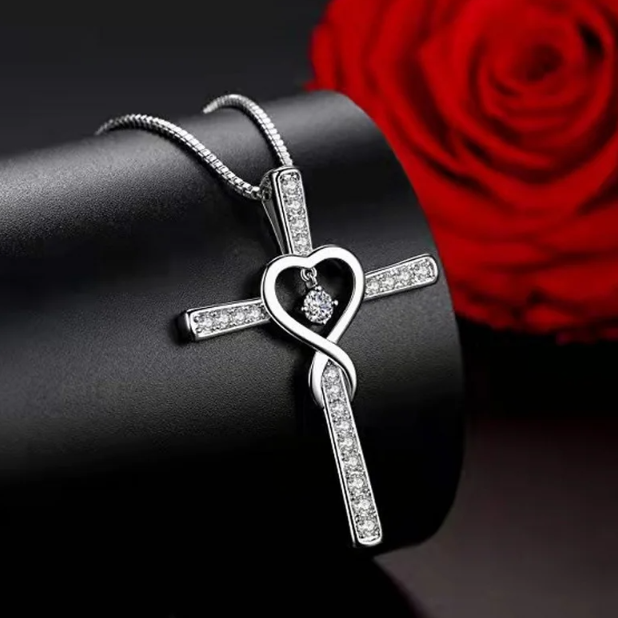 Sparkling Zircon Crystal Cross Necklace Sparkling Zircon Crystal Cross Necklace