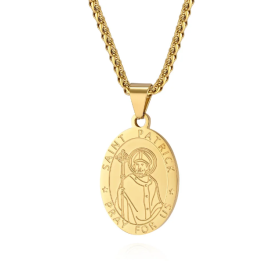 Stainless Steel Catholic Saint Medal Necklace