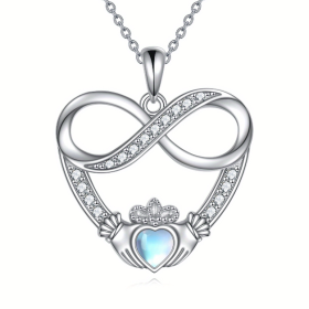 Sterling Silver Claddagh Infinity Necklace