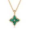 Sterling Silver Sparkling Clover Necklace