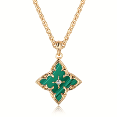 Sterling Silver Sparkling Clover Necklace