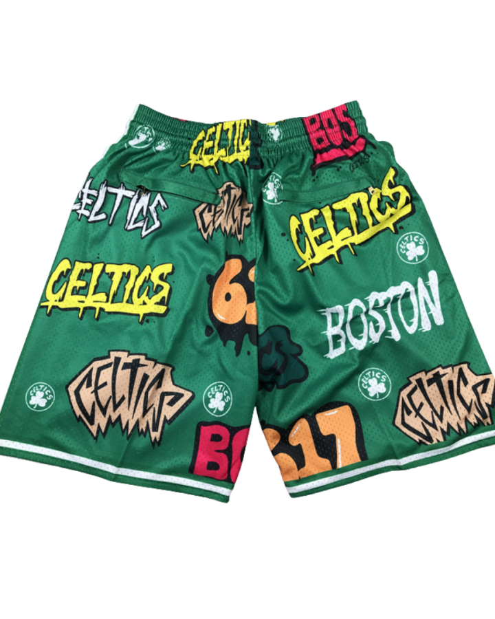 Boston Celtics Graffiti Design 2022-2023 Green Shorts (1)