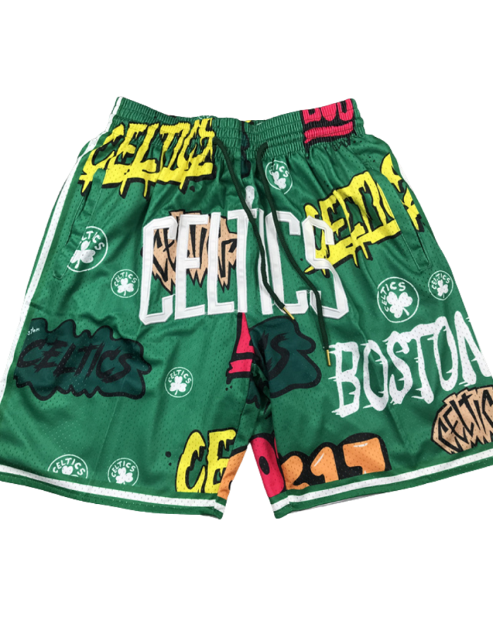 Boston Celtics Graffiti Design 2022-2023 Green Shorts